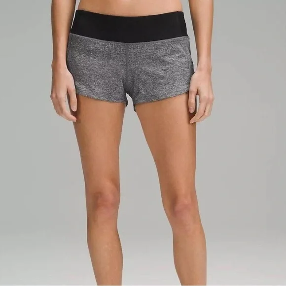 Lululemon Heather Lux Multi Black Low Rise 2.5” Speed Up shorts - Picture 4 of 4